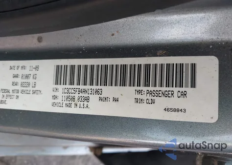 2010 Chrysler Sebring Limited из США, поврежденный, VIN 1C3CC5FB4AN131063